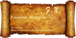 Fazekas Ninetta névjegykártya